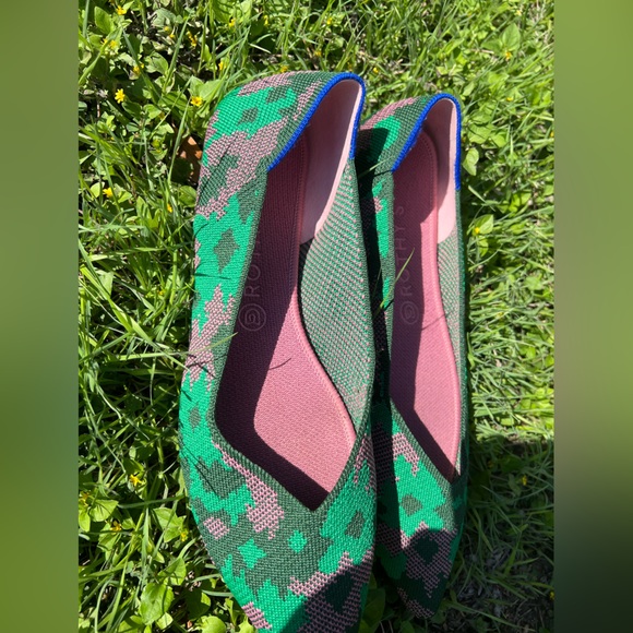 Rothy’s The Point sz 12.5 in Boticamo Green & Pink - Picture 2 of 5